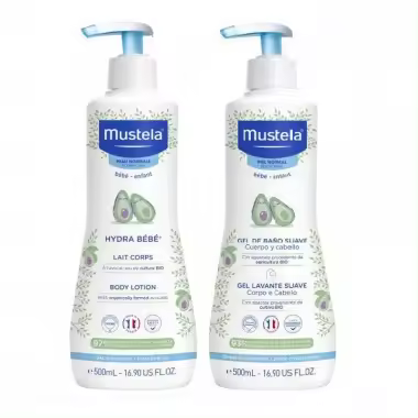 Mustela Duplo Hydra Bebé Leche Corporal + Gel de baño 500ml - 1