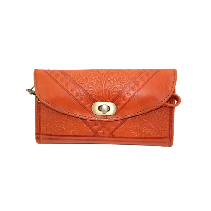 Monedero marroquí de cuero natural con asa - Varios colores - 1