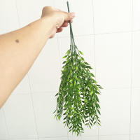 1pc Decoración De Interiores Hoja De Sauce Simulada Adorno Floral Falso Planta Verde Artificial Vínculo Verde Colgante Para El Hogar - details 1