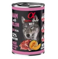 Pack 6 latas x 400 Gr - Alpha Spirit Comida Húmeda de Jamón con melón para Perros - details 1