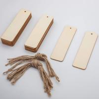 Etiquetas de Rego colgantes en Blanco para manualidades de Madera rectangulares, Adornos con cuerdas, decoración de fiesta - details 0