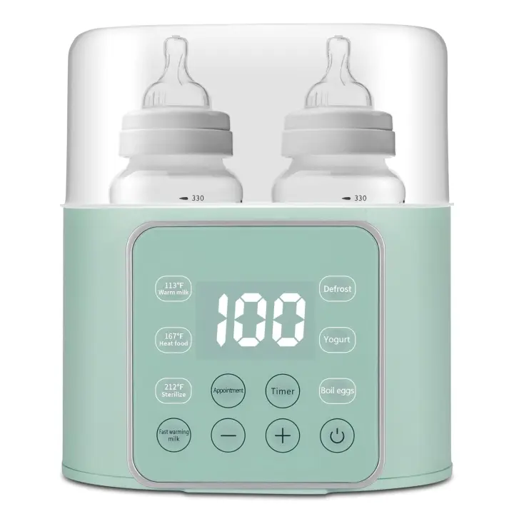 BIT Calentador de biberones, calentador de leche materna multifunción, calentador rápido de alimentos para bebés y calentador de descongelación con temporizador, pantalla LCD con ajustes de temperatura precisos, modo constante de 24 horas - Verde - 1
