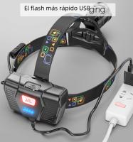 Linterna Frontal LED Potente USB Recargable XHP70/90 Con Zoom Impermeable Para Caza Y Camping Luz De Exterior Ajustable - details 6