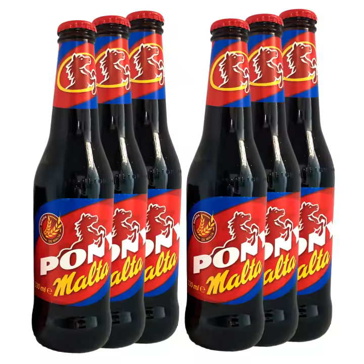 Pony Malta Pack 6 - 330ml - Bebida gaseosa a base de malta - 1