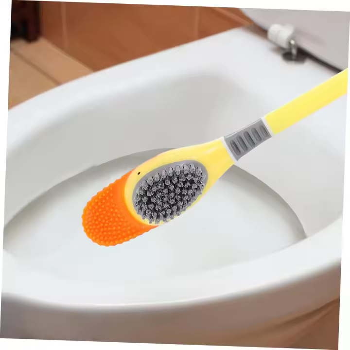 1 Juego Cepillo de baño Cepillo para el Inodoro depurador de tazón seco Cepillo de pie para Inodoro Limpieza fregadora Ergonómico sin Golpes Familiar páginas - 1