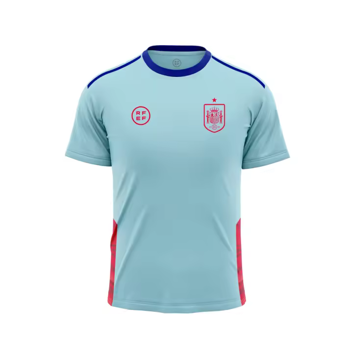RFEF - Camiseta de Entreno de la Selección Española de Fútbol - 100% Poliester Transpirable - Equipación España 2024 - Equipación Selección Española Adulto - Color Azul - 1