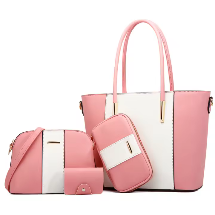 Bolsos de moda para mujer, madre e hijo, bolsos de palma inclinados portátiles, conjunto de cuatro piezas de gran capacidad - 1