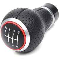 Banner - Pomo de 6 cambios marcha coche compatible con Audi, Seat y VW rojo
