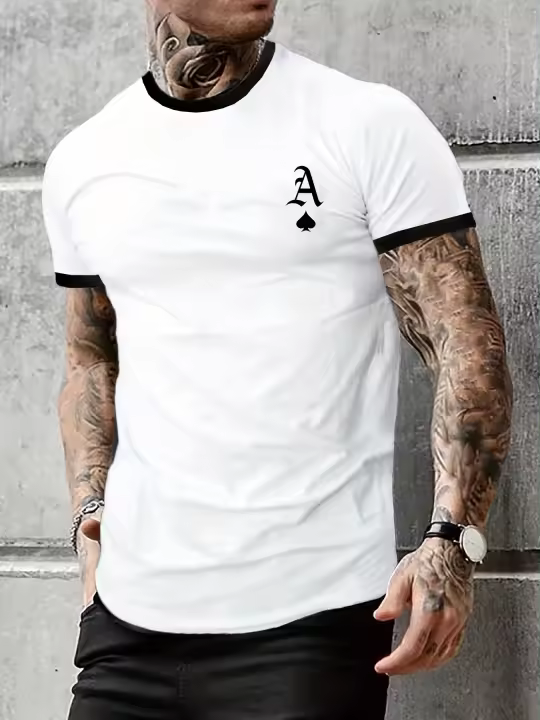 Camiseta De Algodón 100% Para Hombre Manga Corta Transpirable Casual Grande Para Exteriores Y Calle Estación Primavera Y Verano - 1