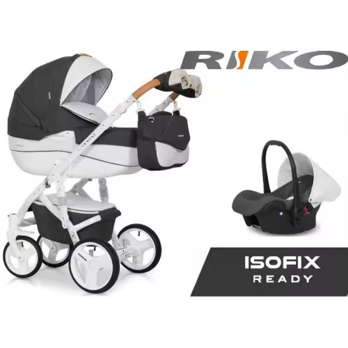 RIKO - Carrinho multifuncional BRANO LUXE + CARLO ISOFIX READY Anthracite - 1