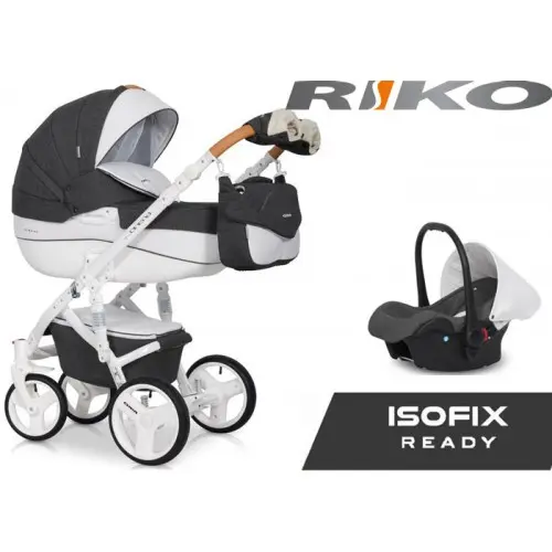 RIKO - Carrinho multifuncional BRANO LUXE + CARLO ISOFIX READY Anthracite - 1