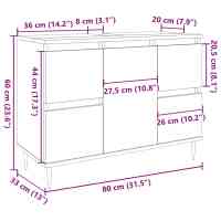 vidaXL Mueble de baño madera de ingeniería gris hormigón 80x33x60 cm - details 7