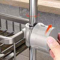 Organizador De Grifo De Cocina Estante De Almacenamiento Metálico Portajabón Y Esponja Con Filtro Cesta De Agua Ajustable Soporte Para Encendido Y Apagado - details 2
