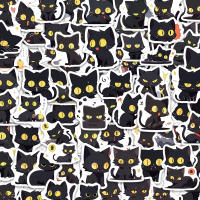 100PCS Pegatinas De Gato Familiar En Negro Cartoon Resistentes Al Agua Para Teléfonos Móviles Portátiles Y Estuches De Laptop - details 1