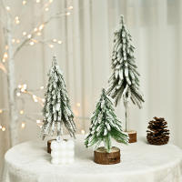 Mini Árbol De Navidad Con Pinales Enfrascados Decoración Para Escritorio Adorno Festivo Para Hogar Y Oficina Figura De Plástico - details 1
