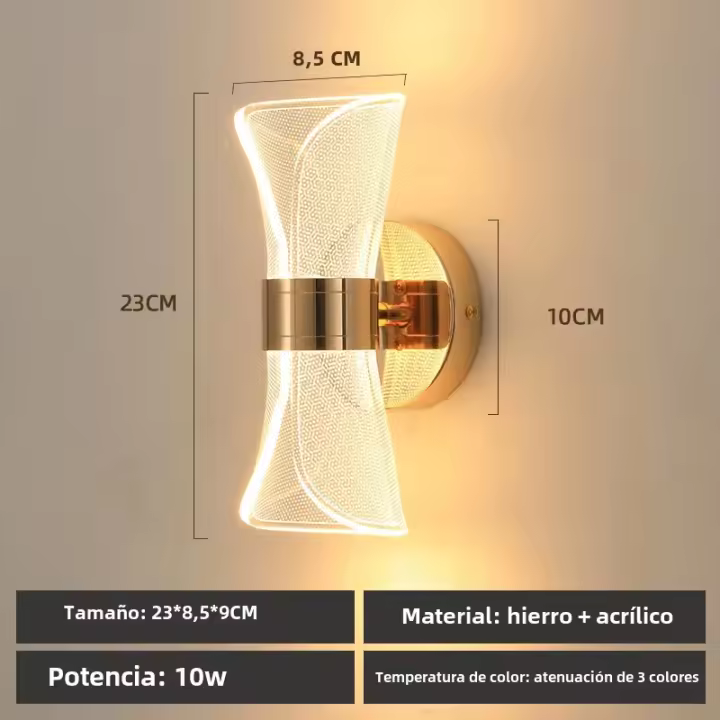 Lámpara De Pared Moderna De Lujo LED En Acrílico Para Dormitorio Y Sala De Estar Iluminación Creativa Para Hotel Y Hogar - 1