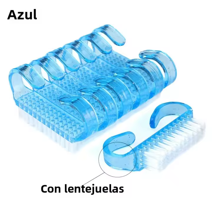 Lote De 10 Brochas De Limpieza Para Uñas Y Pies Plástico Suave Cabeza Rectangular Herramientas De Manicura Y Pedicura Transparentes - 1
