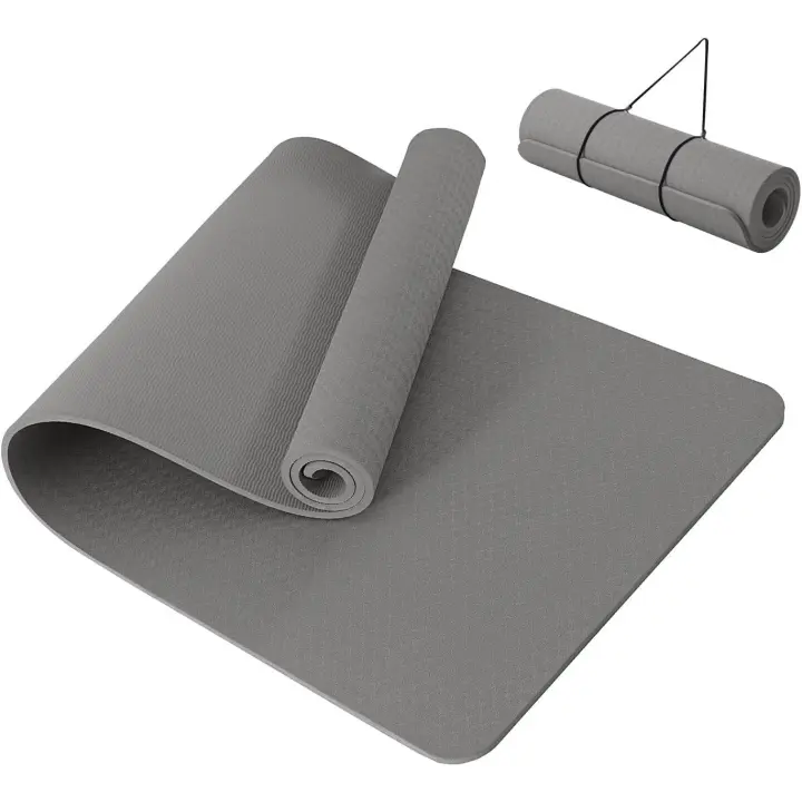 Esterilla de yoga para ejercicio, fitness, extra Gruesa, antideslizante, para deportes, Pilates, Gimnasio, Resistencia with Correa de Transporte - 1