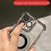 Carcasa De Carga Inalámbrica Magsafe Con Anillo Para iPhone 11 12 13 14 15 pro Max plus Transparente Magnética Bumper Cover - details 0