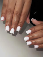 ARTAUG 24PCS Uñas Postizas Presión Cortas Cuadradas Rojo Tinto Cubiertas Completo Set De Uñas Postizas Para Verano Navidad Día De La Madre Brillo - details 4