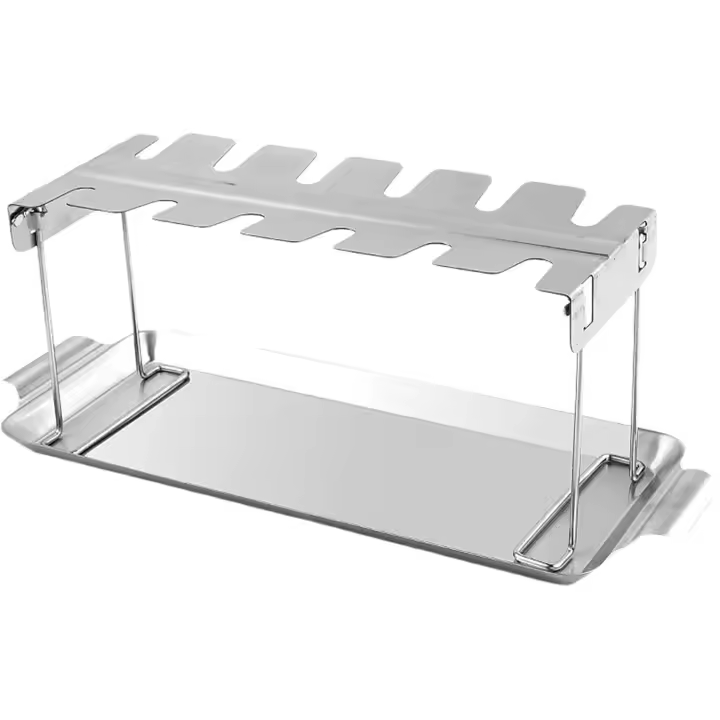 Estante ligero plegable para asar pollos para barbacoa, estante para patas de pollo, soporte para baquetas de pollo, herramienta de parrilla para asar - 1