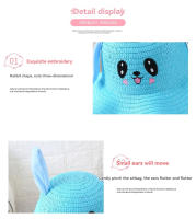 Gorro De Conejo Para Niños Y Niñas Con Orejas Muebles Sombrero De Paja Protección Solar Divertido Gorro De Brim Ancho Para Exteriores - details 4