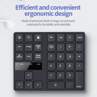 Teclado Numérico Inalámbrico 2.4G 35 Teclas Para Oficina Y Contabilidad Con Batería Recargable Integrada Estilo Portátil Color Negro - details 6
