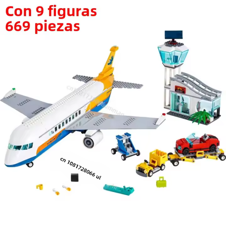 Bloques De Construcción De Avión De Pasajeros City Aviation Airbus 60262 Juguetes De Bloques De Plástico Compatible Con Lego Regalo De Navidad Para Niños Y Adultos - 1
