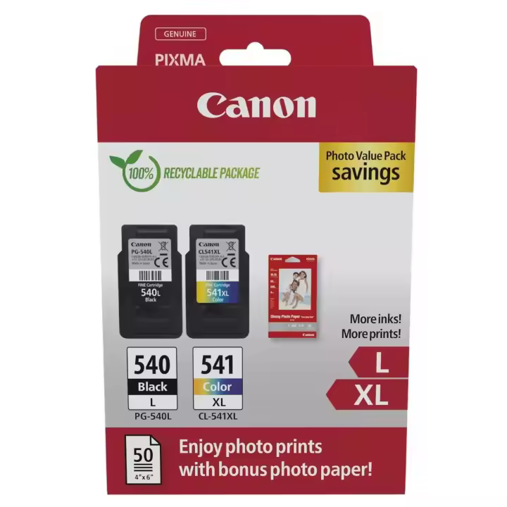 Canon PG540L Negro para Impresora PIXMA - Pack de 2 Cartuchos de Tinta Originales - 1