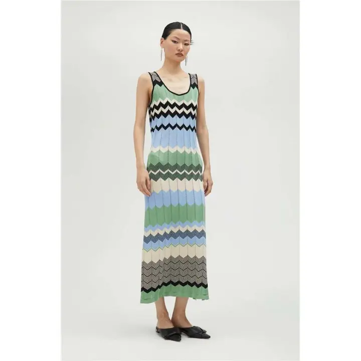 Lola Casademunt By Maite Vestido Largo Multicolor Zigzag - 1