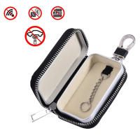 Bolsa De Bloqueo De Señal Para Llaves De Coche PU Cuero Antirrobo Anti-Hackeo Cremallera RFID Shielded Faraday Box Para Auto - details 3