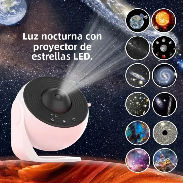 Proyector De Estrellas Nocturnas 360° Luz De Noche Galaxia Rotativa Planetario Para Habitación De Niños Regalo De San Valentín Boda Decoración - 1