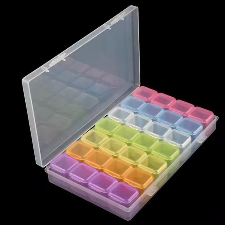Caja De Almacenamiento Para Herramientas De Pintura Diamante 5D Accesorios De Bordado De Diamantes Caja De Perforación Mosaico Contenedor Estuche - 1