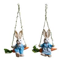 Colgante De Conejo De Pascua Decorativo Coleccionable Para Regalo De Cumpleaños Oficina Hogar Adorno Jardín Material CRYSTAL Estilo Pastoral - details 0