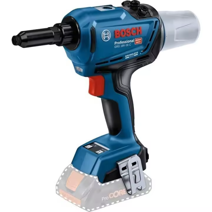Bosch Professional 18V System GRG 18V-16 C - Remachadora a batería (fuerza 16.000 N, longitud de carrera 25 mm, sin batería, en caja) - 1