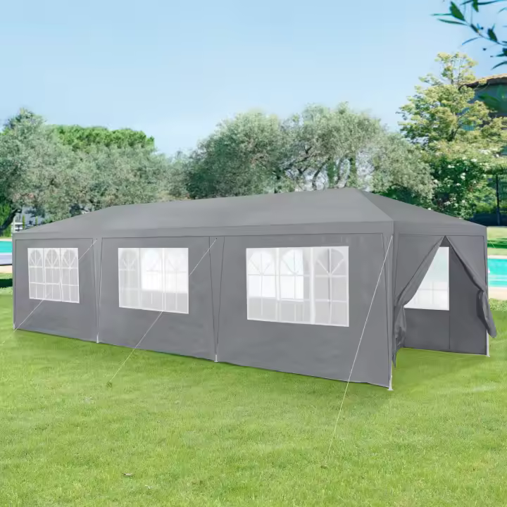 Carpa pabellón para jardín Wedau 900x300x255 cm Gris oscuro [casa.pro] - 1