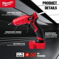 Pistola De Pegamento Inalámbrica Milwaukee Herramientas Para Artesanías DIY Reparación Con Palitos De Pega Portátil Para Batería 18V Milwaukee - details 0