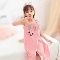Toalla De Baño Absorbente De Alta Calidad Para Niños Con Falda Y Bandeau Para Cabello Adecuada Para Ropa De Baño Edad 3-15 Años Tejido De Algodón Y Poliéster Tela Rectangular Lavable En Máquina - details 4
