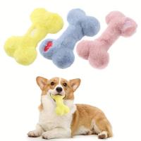 Juguete Para Perros Y Gatos Diseño De Hueso De Peluche Interactivo Accesorios Para Mascotas Fleece Material Juguetes Para Animales De Compañía - details 0