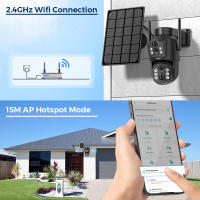 Cámara Solar WiFi Exterior 4K 8MP Con Batería Y Doble Lente Cámara De Seguridad Inalámbrica iCsee APP Protección De Seguridad - details 13