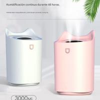 Humidificador de Silencioso para Bebes, 3L 24 Horas Habitacion Vapor Humificadores, 2 Boquillas y 3 Modos para Dormitorio Oficina (Blanco) - details 1
