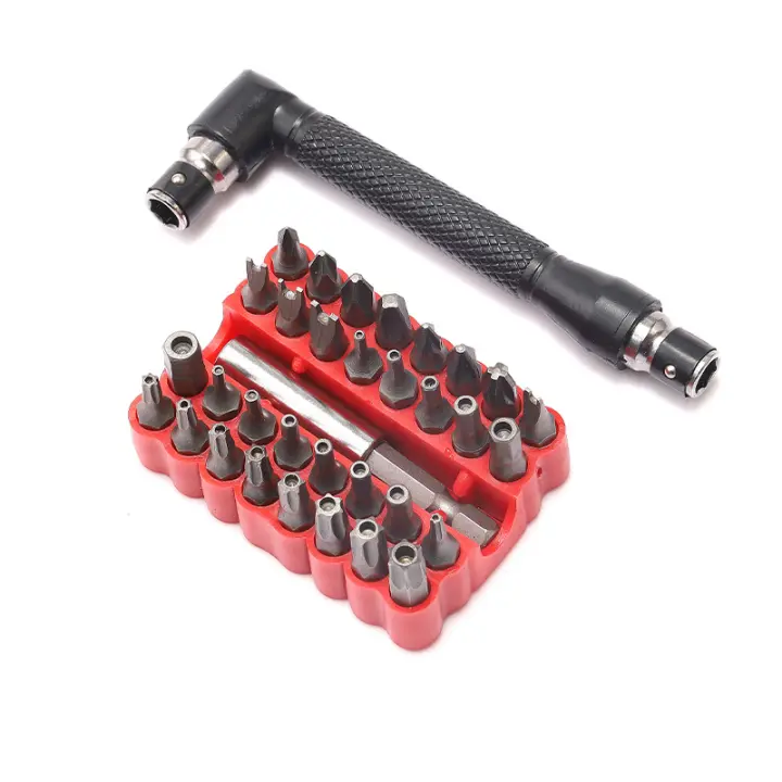 Juego De Destornilladores De Capa L Doble 1/4" 6.35mm Con Soporte Eléctrico Torx Hexagonal Estrella Mini Herramienta De Reparación - 1