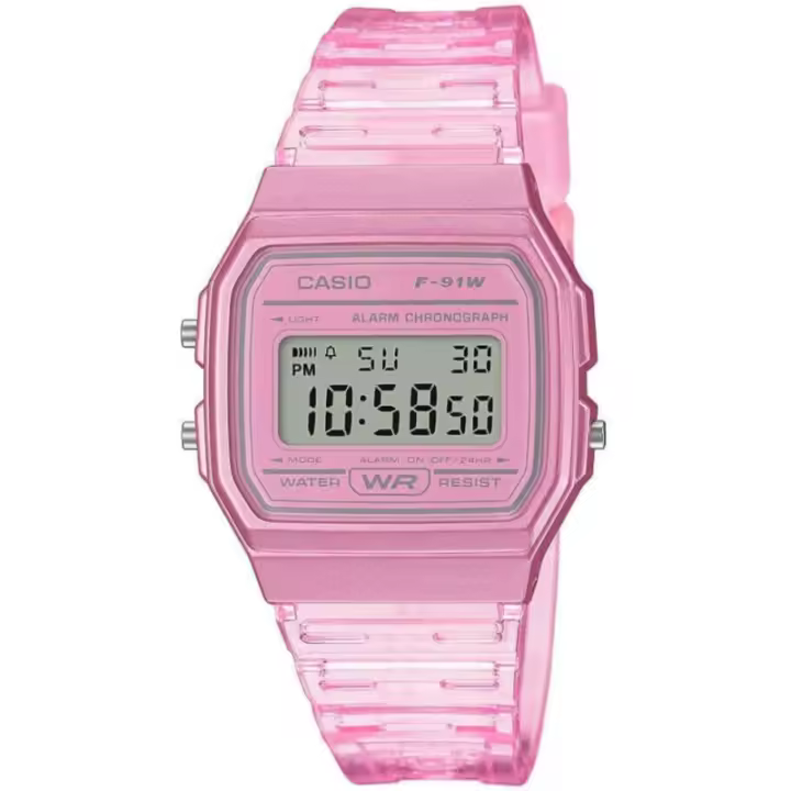 Reloj Casio Timeless Mujer Digital Rosa F-91ws-4ef - 1