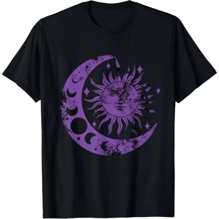 Camiseta de Manga Corta, 100% Algodón, Ropa Unisex para Hombres y Mujeres en 5 Tallas, Camiseta Negra, Cuello redondo con estampado. - 1