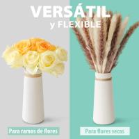 Jarrón de Cerámica para Hierba de Las Pampas, Florero Blanco Como Moderna Decoración Boho para Salas de Estar, Jarrón Grande de 21 cm de Altura en Mate, Decoración para Flores Frescas & Secas - details 1