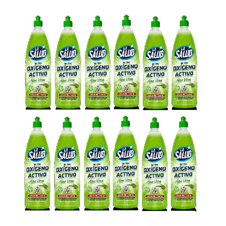 DESINFECTANTE MULTIUSOS SIN LEJIA OXIGENO ACTIVO LA SALUD ALOE VERA LIMPIA HOGAR PACK12 - 1