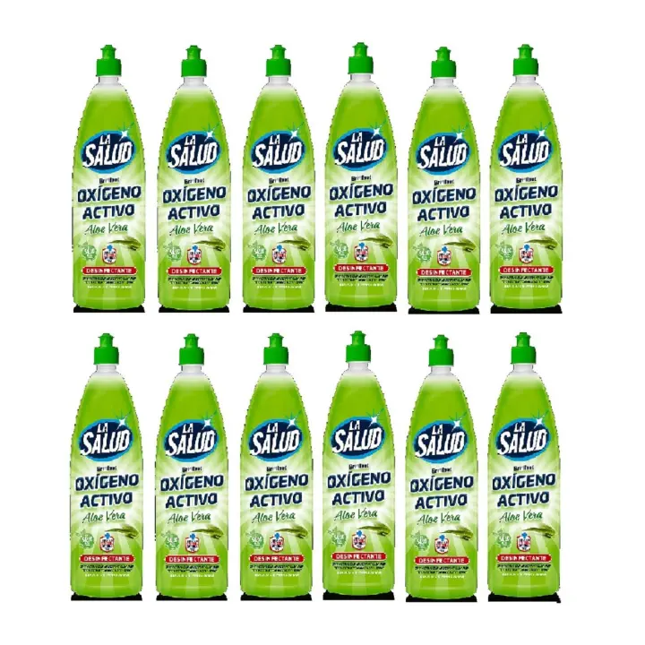 DESINFECTANTE MULTIUSOS SIN LEJIA OXIGENO ACTIVO LA SALUD ALOE VERA LIMPIA HOGAR PACK12 - 1