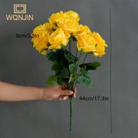 Bouquet De Rosas Amarillas Simulación De 10 Cabezas Decoración De Hogar Para Bodas Y Fiestas Regalo De Aniversario Decoración De Mesa - details 1