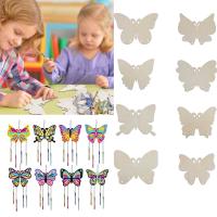 8pcs Artesanías De Mariposa No Terminadas En Madera Para Niños Ornamentos Para Pintar Y Colgar En El Hogar DIY Regalos Para Niños - details 0