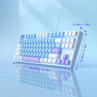 Teclado Mecánico De Juego MageGee 75% Con Interruptores Azul/rojo Retroiluminación LED Azul 87 Teclas Compacto TKL Para PC Windows - details 3